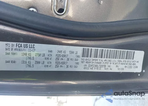 2018 Dodge Journey Se z USA, uszkodzony, nr VIN 3C4PDCAB9JT229799